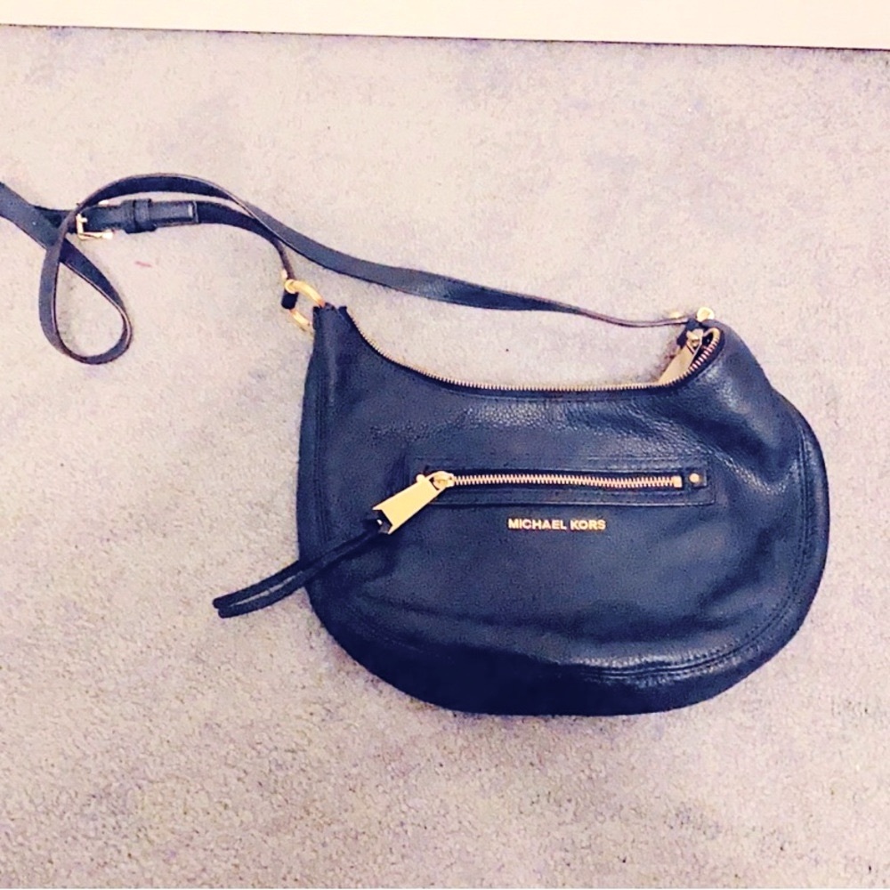 Michael Kors Navy blue crossbody bag gold hardware